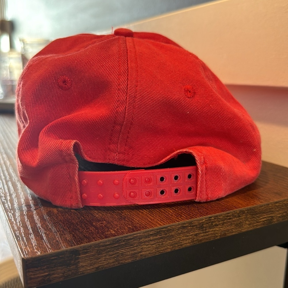 Vintage As a Rule Martin Does It Strapback Hat Cap Red Adjustable Handyman - Picture 2 of 3